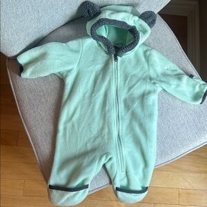 Columbia Cozy Mint Green Baby One Piece with Bear Ears